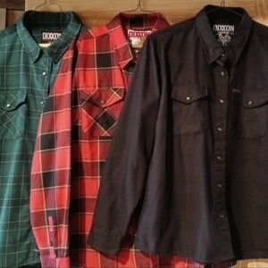 DIXXON Women's Casual Button Down Shirts - Green, Red, Black